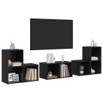 vidaXL Set dulap TV 6 pcs Stejar Negru 37 x 35 x 72 cm Lemn compozit vidaXL Set dulap TV 6 pcs Stejar Negru 37 x 35 x 72 cm Lemn compozit