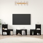 vidaXL Set dulap TV 6 pcs Stejar Negru 37 x 35 x 72 cm Lemn compozit vidaXL Set dulap TV 6 pcs Stejar Negru 37 x 35 x 72 cm Lemn compozit
