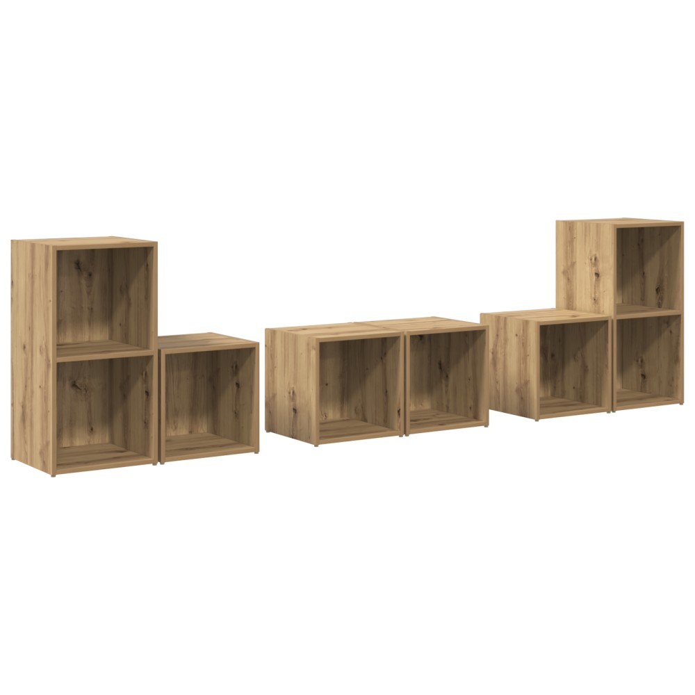 vidaXL Set dulap TV 6 pcs Stejar Artizanal 37 x 35 x 72 cm