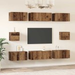 vidaXL Set dulap TV Pe perete 8 pcs Lemn vechi Lemn compozit vidaXL Set dulap TV Pe perete 8 pcs Lemn vechi Lemn compozit