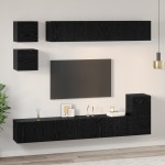 vidaXL Set comodă TV Pe perete 8 pcs Stejar Negru Lemn compozit vidaXL Set comodă TV Pe perete 8 pcs Stejar Negru Lemn compozit