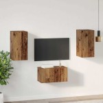 vidaXL Set comodă TV 3 pcs Lemn vechi 60 x 30 x 30 cm Lemn compozit vidaXL Set comodă TV 3 pcs Lemn vechi 60 x 30 x 30 cm Lemn compozit