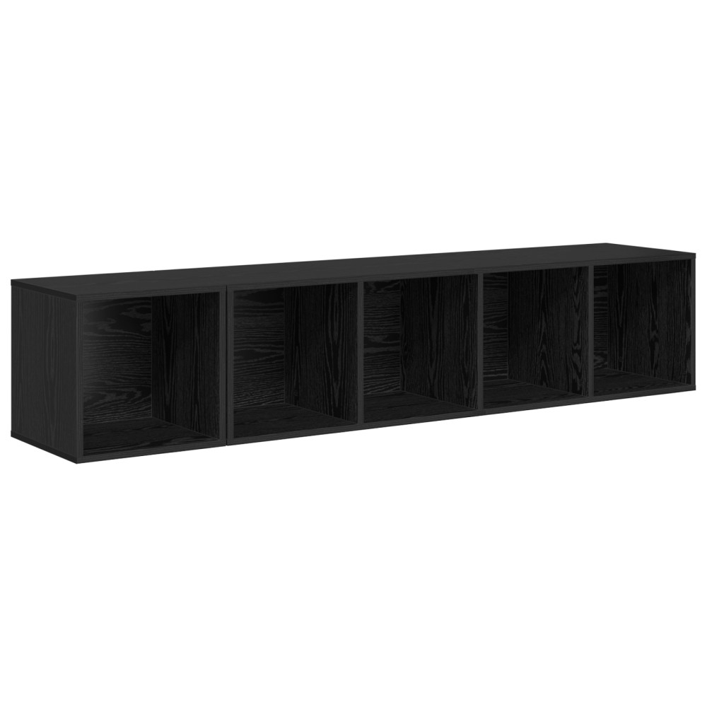 vidaXL Set dulap TV Pe perete 2 pcs Stejar negru 37 x 37 x 142.5 cm