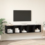 vidaXL Set dulap TV Pe perete 2 pcs Stejar negru 37 x 37 x 142.5 cm vidaXL Set dulap TV Pe perete 2 pcs Stejar negru 37 x 37 x 142.5 cm