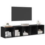 vidaXL Set dulap TV Pe perete 2 pcs Stejar negru 37 x 37 x 142.5 cm vidaXL Set dulap TV Pe perete 2 pcs Stejar negru 37 x 37 x 142.5 cm