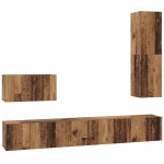 vidaXL Set dulap TV 4 pcs Lemn vechi 200 x 30 x 30 cm Lemn compozit vidaXL Set dulap TV 4 pcs Lemn vechi 200 x 30 x 30 cm Lemn compozit
