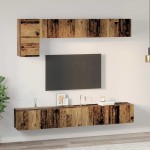 vidaXL Set comodă TV 5 pcs Lemn vechi 100 x 30 x 30 cm Lemn compozit vidaXL Set comodă TV 5 pcs Lemn vechi 100 x 30 x 30 cm Lemn compozit