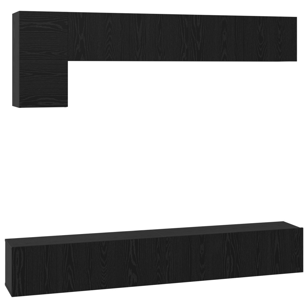 vidaXL Set comodă TV 5 pcs Stejar negru 100 x 30 x 30 cm Lemn compozit