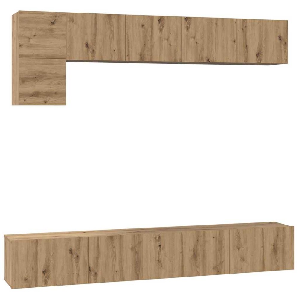vidaXL Set comodă TV Pe perete 5 pcs stejar artizanal 100 x 30 x 30 cm