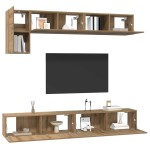 vidaXL Set comodă TV Pe perete 5 pcs stejar artizanal 100 x 30 x 30 cm vidaXL Set comodă TV Pe perete 5 pcs stejar artizanal 100 x 30 x 30 cm