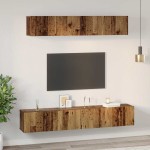 vidaXL Set comodă TV 5 pcs Lemn vechi 100 x 30 x 30 cm Lemn compozit vidaXL Set comodă TV 5 pcs Lemn vechi 100 x 30 x 30 cm Lemn compozit