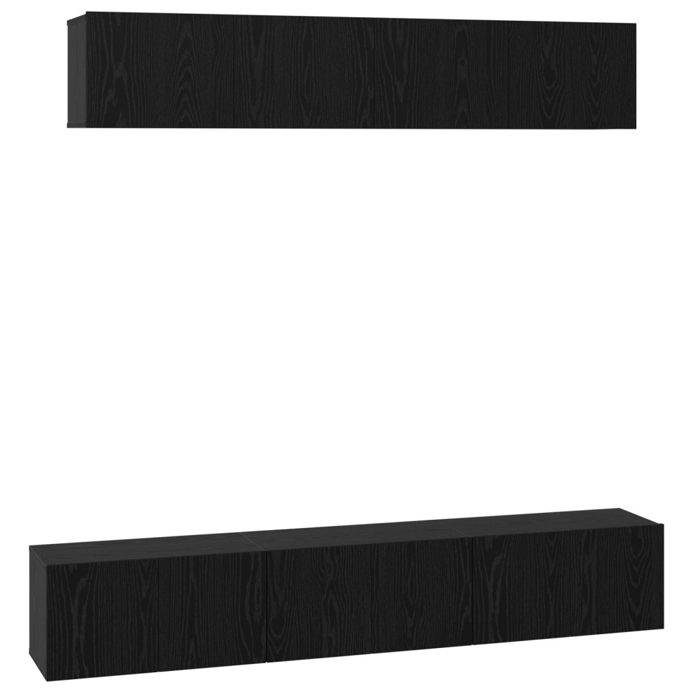 vidaXL Set comodă TV 5 pcs Stejar negru 100 x 30 x 30 cm Lemn compozit