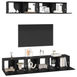 vidaXL Set comodă TV 5 pcs Stejar negru 100 x 30 x 30 cm Lemn compozit vidaXL Set comodă TV 5 pcs Stejar negru 100 x 30 x 30 cm Lemn compozit