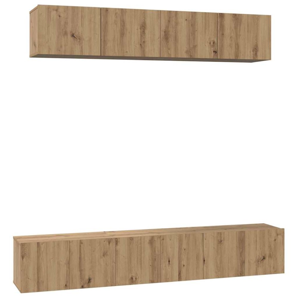 vidaXL Set comodă TV Pe perete 5 pcs stejar artizanal 100 x 30 x 30 cm