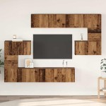 vidaXL Set comodă TV 8 pcs Lemn vechi 80 x 30 x 30 cm Lemn compozit vidaXL Set comodă TV 8 pcs Lemn vechi 80 x 30 x 30 cm Lemn compozit