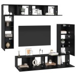 vidaXL Set comodă TV 8 pcs Stejar negru 80 x 30 x 30 cm Lemn compozit vidaXL Set comodă TV 8 pcs Stejar negru 80 x 30 x 30 cm Lemn compozit