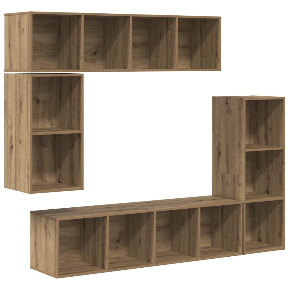 vidaXL Set comodă TV 4 pcs stejar artizanal 37 x 37 x 142.5 cm