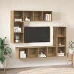 vidaXL Set comodă TV 4 pcs stejar artizanal 37 x 37 x 142.5 cm vidaXL Set comodă TV 4 pcs stejar artizanal 37 x 37 x 142.5 cm