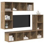 vidaXL Set comodă TV 4 pcs stejar artizanal 37 x 37 x 142.5 cm vidaXL Set comodă TV 4 pcs stejar artizanal 37 x 37 x 142.5 cm