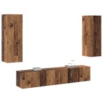 vidaXL Set de 4 Piese Cabinet TV Lemn Vechi Lemn Prelucrat vidaXL Set de 4 Piese Cabinet TV Lemn Vechi Lemn Prelucrat