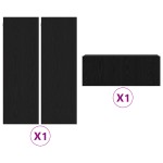 Set dulap TV vidaXL în 4 piese din lemn prelucrat stejar negru Set dulap TV vidaXL în 4 piese din lemn prelucrat stejar negru