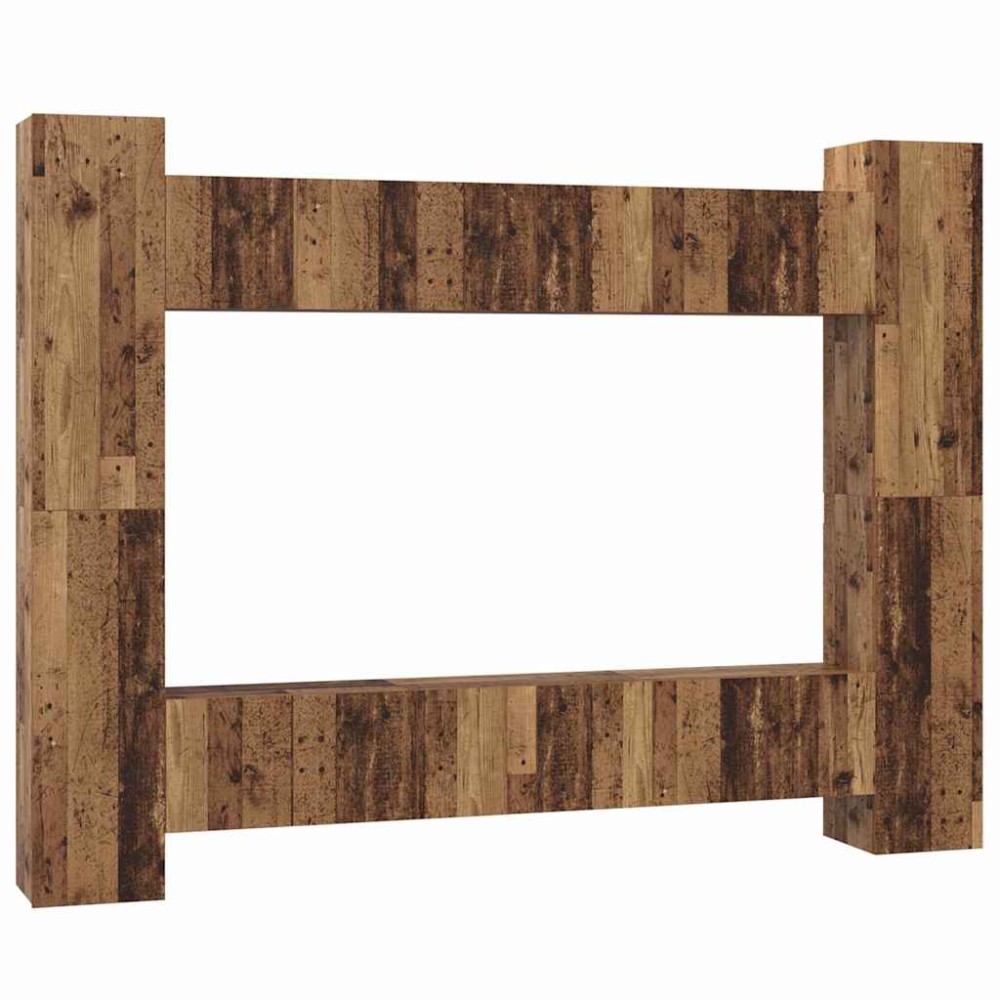 vidaXL Set comodă TV 10 pcs Lemn vechi 30.5 x 30 x 90 cm Lemn compozit