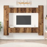vidaXL Set comodă TV 10 pcs Lemn vechi 30.5 x 30 x 90 cm Lemn compozit vidaXL Set comodă TV 10 pcs Lemn vechi 30.5 x 30 x 90 cm Lemn compozit