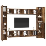 vidaXL Set comodă TV 10 pcs Lemn vechi 30.5 x 30 x 90 cm Lemn compozit vidaXL Set comodă TV 10 pcs Lemn vechi 30.5 x 30 x 90 cm Lemn compozit
