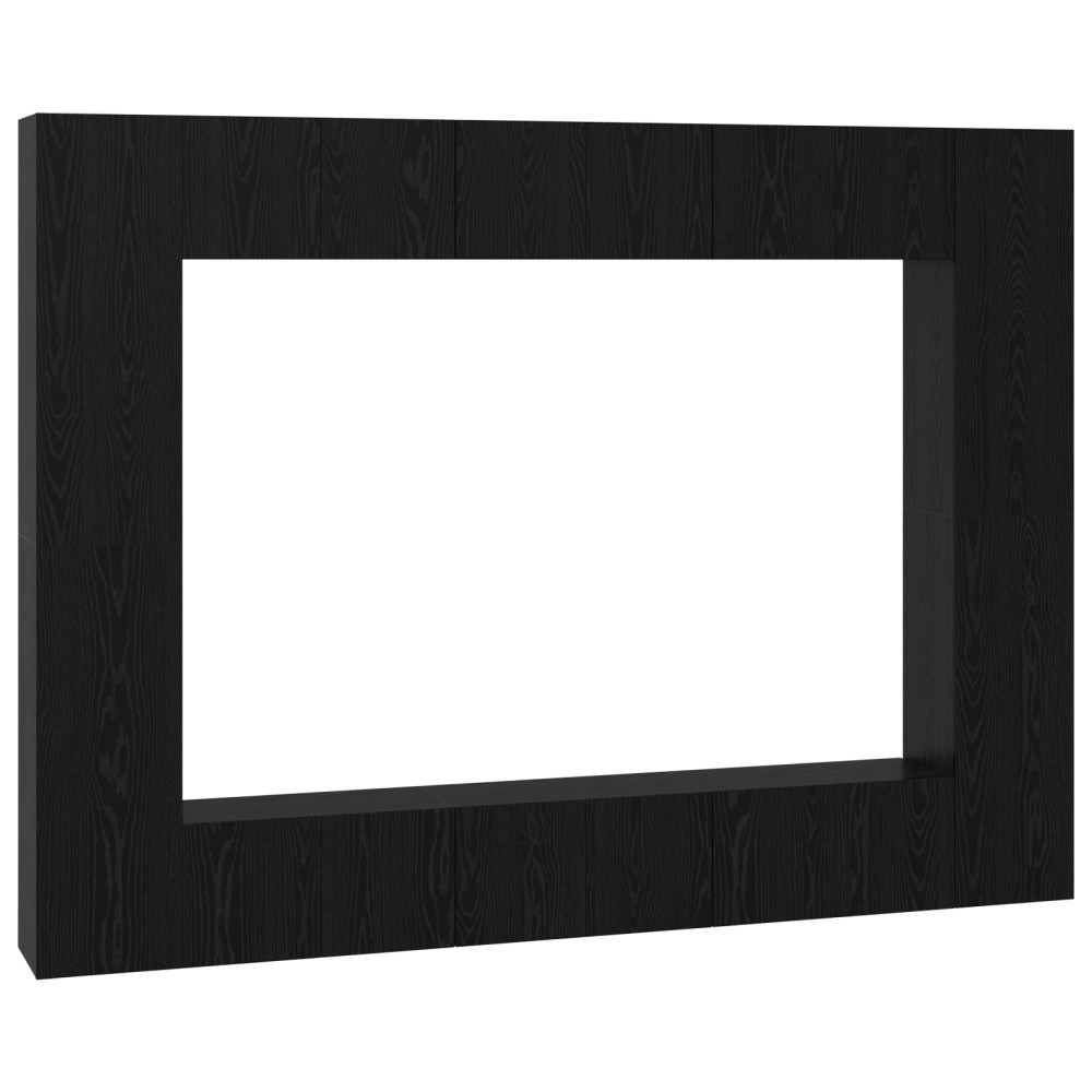 vidaXL Set comodă TV 10 pcs Stejar negru Mediu 30.5 x 30 x 90 cm