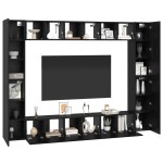 vidaXL Set comodă TV 10 pcs Stejar negru Mediu 30.5 x 30 x 90 cm vidaXL Set comodă TV 10 pcs Stejar negru Mediu 30.5 x 30 x 90 cm