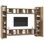 vidaXL Set comodă TV 10 pcs stejar artizanal 30.5 x 30 x 90 cm vidaXL Set comodă TV 10 pcs stejar artizanal 30.5 x 30 x 90 cm
