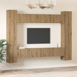 vidaXL Set comodă TV 10 pcs stejar artizanal 30.5 x 30 x 90 cm vidaXL Set comodă TV 10 pcs stejar artizanal 30.5 x 30 x 90 cm