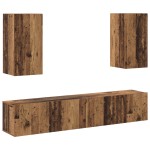 vidaXL Set comodă TV 4 pcs Lemn vechi 80 x 30 x 30 cm Lemn compozit vidaXL Set comodă TV 4 pcs Lemn vechi 80 x 30 x 30 cm Lemn compozit