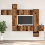 vidaXL Set comodă TV 10 pcs Lemn vechi 30.5 x 30 x 90 cm Lemn compozit vidaXL Set comodă TV 10 pcs Lemn vechi 30.5 x 30 x 90 cm Lemn compozit
