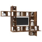 vidaXL Set comodă TV 10 pcs Lemn vechi 30.5 x 30 x 90 cm Lemn compozit vidaXL Set comodă TV 10 pcs Lemn vechi 30.5 x 30 x 90 cm Lemn compozit