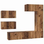 vidaXL Set comodă TV 6 pcs Lemn vechi 30.5 x 30 x 90 cm Lemn compozit vidaXL Set comodă TV 6 pcs Lemn vechi 30.5 x 30 x 90 cm Lemn compozit