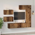 vidaXL Set comodă TV 6 pcs Lemn vechi 30.5 x 30 x 90 cm Lemn compozit vidaXL Set comodă TV 6 pcs Lemn vechi 30.5 x 30 x 90 cm Lemn compozit