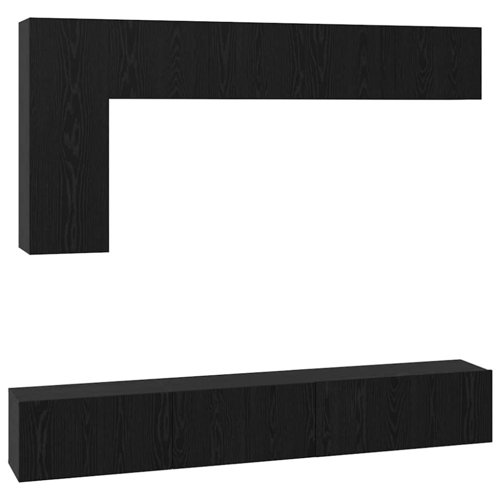 vidaXL Set comodă TV Pe perete 6 pcs Stejar negru 30.5 x 30 x 90 cm