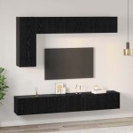 vidaXL Set comodă TV Pe perete 6 pcs Stejar negru 30.5 x 30 x 90 cm vidaXL Set comodă TV Pe perete 6 pcs Stejar negru 30.5 x 30 x 90 cm