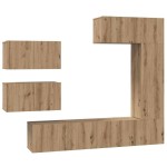 vidaXL Set comodă TV 6 pcs stejar artizanal 30.5 x 30 x 90 cm vidaXL Set comodă TV 6 pcs stejar artizanal 30.5 x 30 x 90 cm