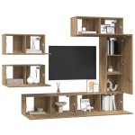 vidaXL Set comodă TV 6 pcs stejar artizanal 30.5 x 30 x 90 cm vidaXL Set comodă TV 6 pcs stejar artizanal 30.5 x 30 x 90 cm