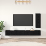 vidaXL Set comodă TV Pe perete 4 pcs Stejar negru 30.5 x 30 x 90 cm vidaXL Set comodă TV Pe perete 4 pcs Stejar negru 30.5 x 30 x 90 cm