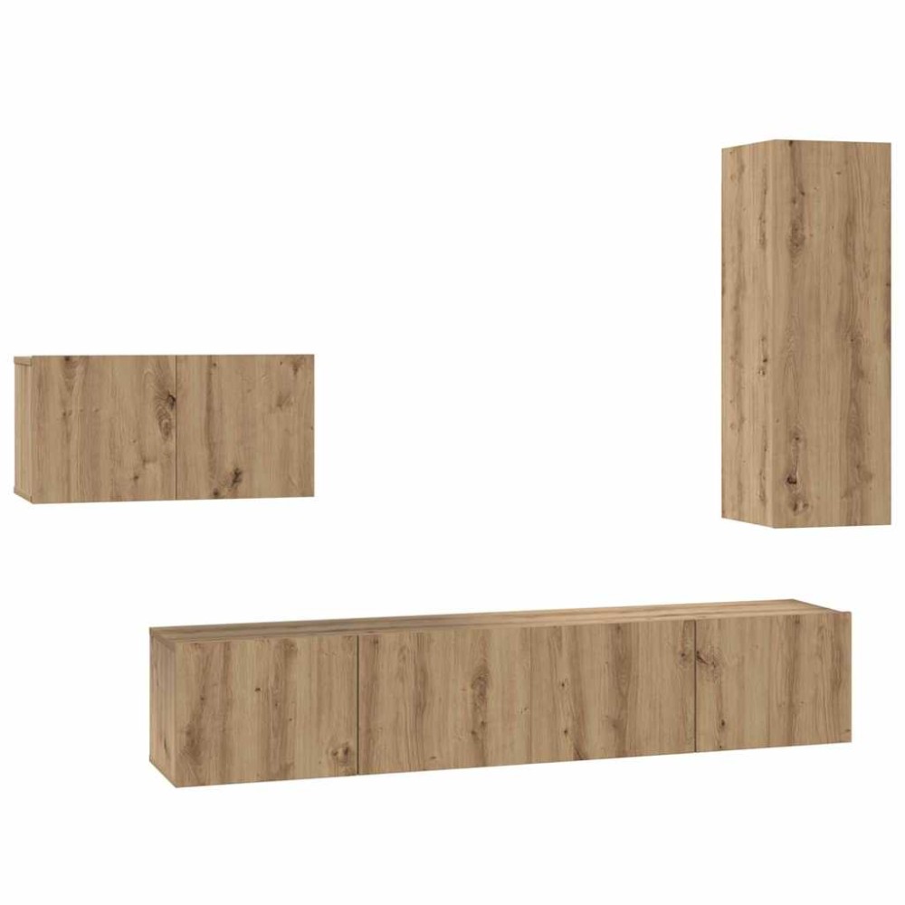 vidaXL Set comodă TV 4 pcs stejar artizanal 30.5 x 30 x 90 cm