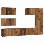 vidaXL Set comodă TV 6 pcs Lemn vechi 30.5 x 30 x 90 cm Lemn compozit vidaXL Set comodă TV 6 pcs Lemn vechi 30.5 x 30 x 90 cm Lemn compozit