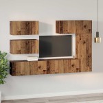 vidaXL Set comodă TV 6 pcs Lemn vechi 30.5 x 30 x 90 cm Lemn compozit vidaXL Set comodă TV 6 pcs Lemn vechi 30.5 x 30 x 90 cm Lemn compozit