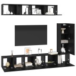 vidaXL Set comodă TV Pe perete 6 pcs Stejar negru 30.5 x 30 x 90 cm vidaXL Set comodă TV Pe perete 6 pcs Stejar negru 30.5 x 30 x 90 cm