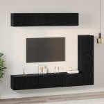 vidaXL Set comodă TV Pe perete 6 pcs Stejar negru 30.5 x 30 x 90 cm vidaXL Set comodă TV Pe perete 6 pcs Stejar negru 30.5 x 30 x 90 cm