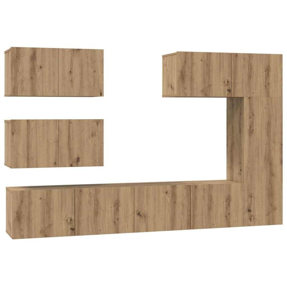 vidaXL Set comodă TV 6 pcs stejar artizanal 30.5 x 30 x 90 cm