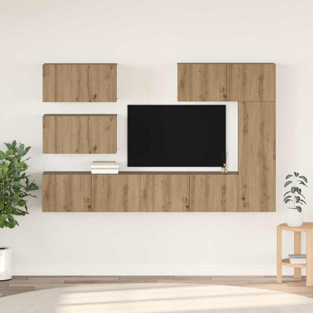 vidaXL Set comodă TV 6 pcs stejar artizanal 30.5 x 30 x 90 cm