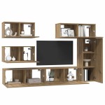 vidaXL Set comodă TV 6 pcs stejar artizanal 30.5 x 30 x 90 cm vidaXL Set comodă TV 6 pcs stejar artizanal 30.5 x 30 x 90 cm